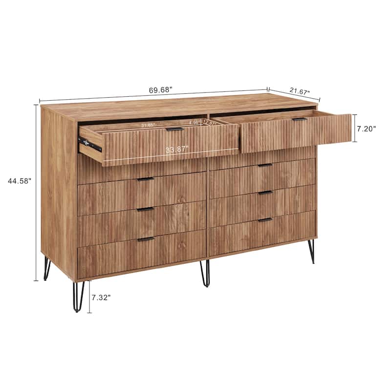 Manhattan Comfort Dumbo Modern 10-Drawer Double Tall Dresser