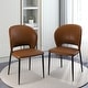 preview thumbnail 2 of 13, Mid-century Modern Dining Chairs, PU Leather Seat Cushion with Solid Wood Legs Set of 2