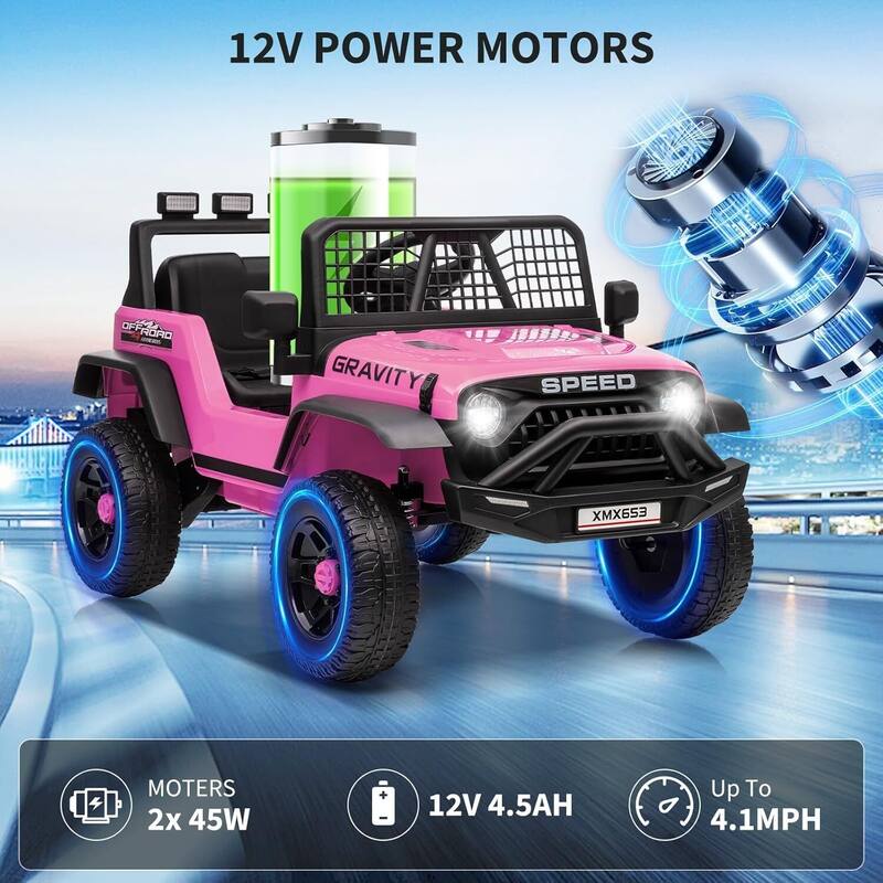 Electric Vehicles 12V Ride on Car for 3+ Kids Best Gift, Pink