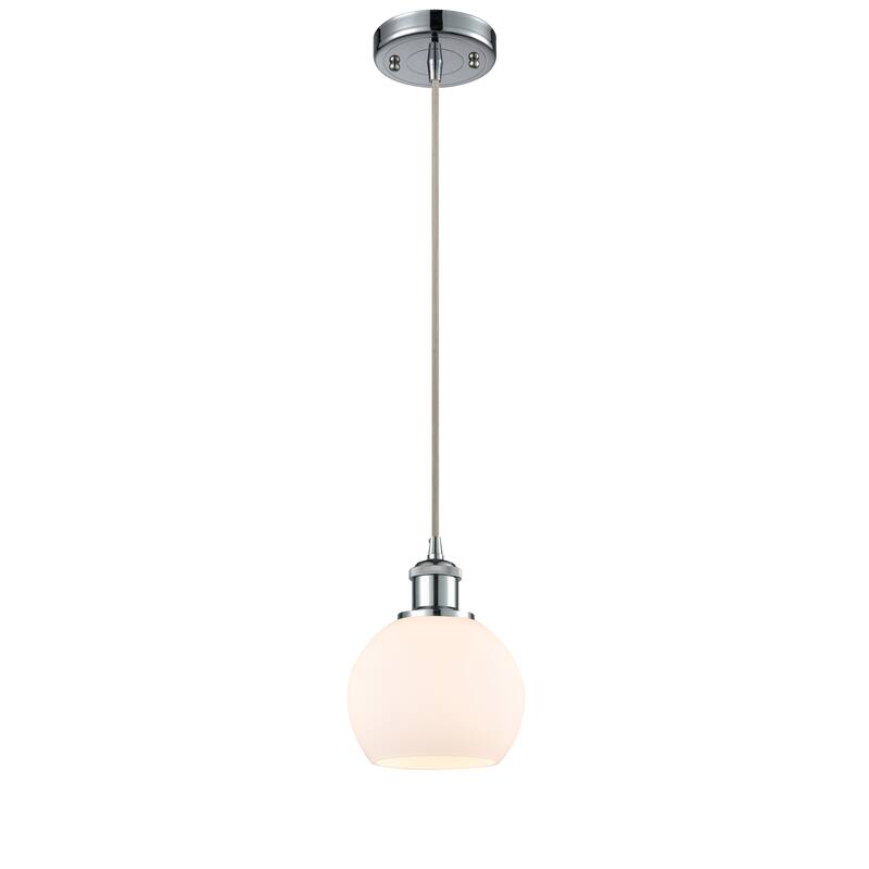 Innovations Lighting Ballston Athens 1 Light 6" Cord Hung Mini Pendant - Polished Chrome/Matte White