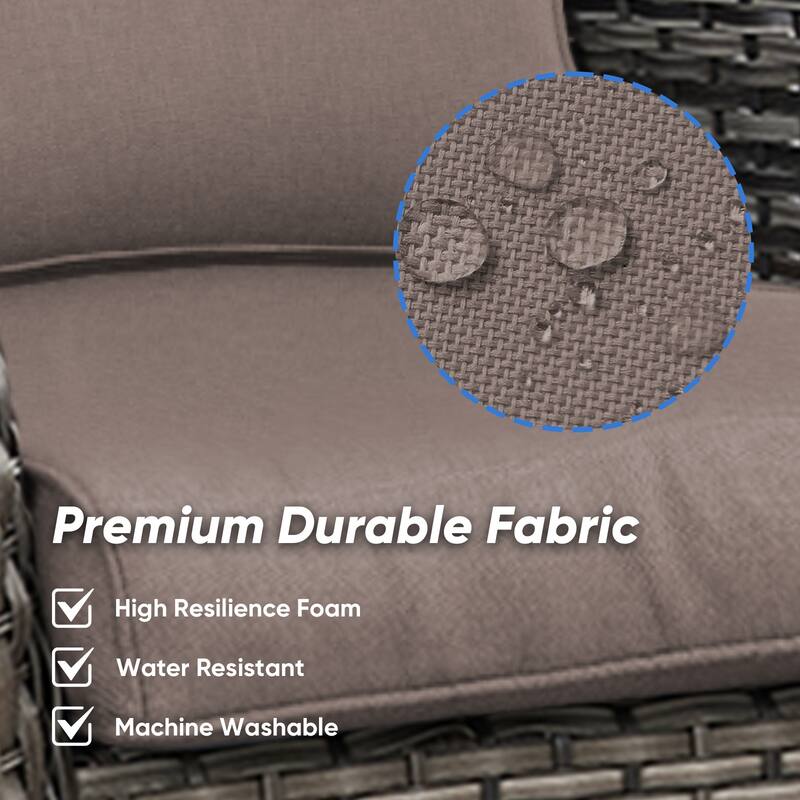 Outdoor Swivel Glider Chair Patio Chairs with 5-Inch Thick Cushions