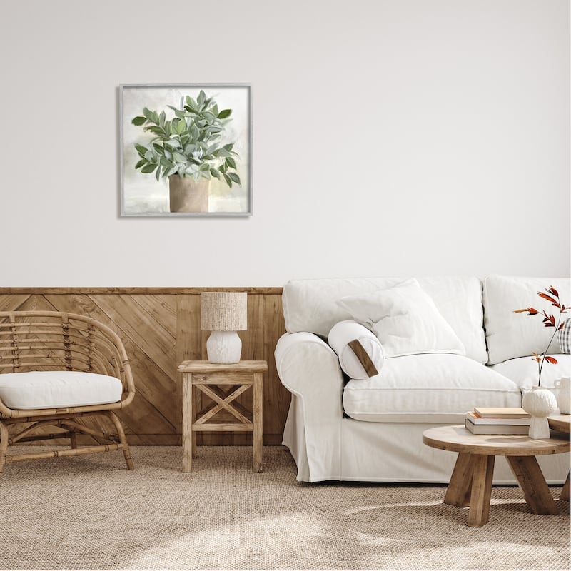 Stupell Lush Green House Plant Leaves Detailed Painting Framed Wall Art, Design by Kim Allen