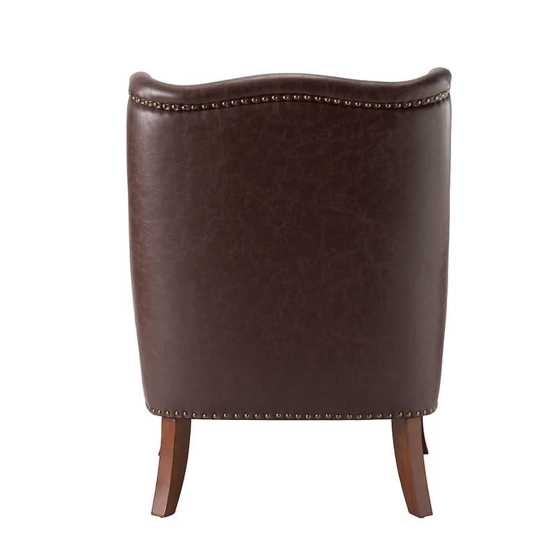 Konrad Comfy Living Room Vegan Leather Armchair by HULALA HOME