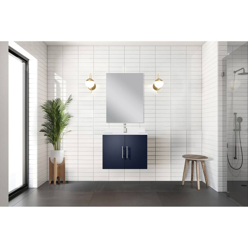 Bathroom Vanity Set with Marble Top, Single Hole Faucet, Mirror Included, Stainless Steel