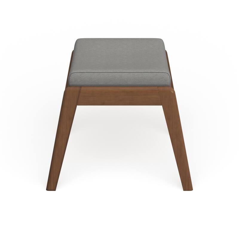 Carson Carrington Forssa Mid-century Walnut Upholstered Ottoman