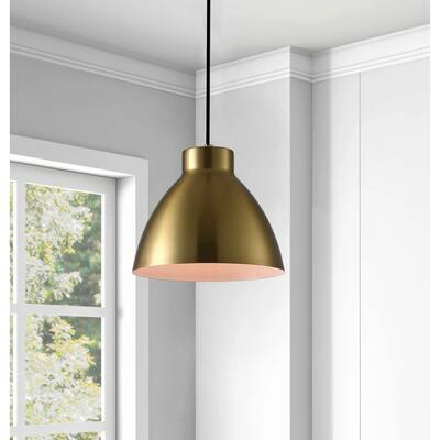 Vintage Single Bowl 1-Light Pendant Lighting Fixture with Gold Metal Shade