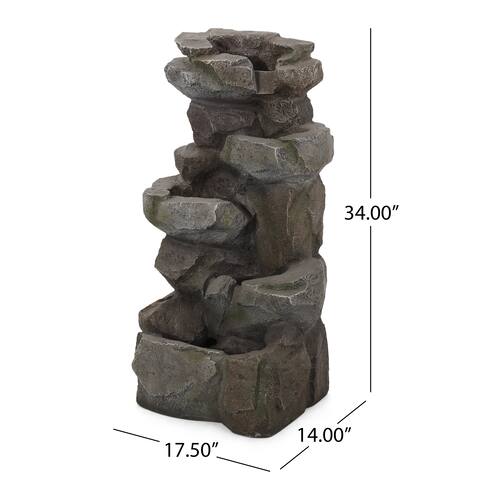 Candler Outdoor Tier Rock Fountain Outdoor 4 by Christopher Knight Home ...