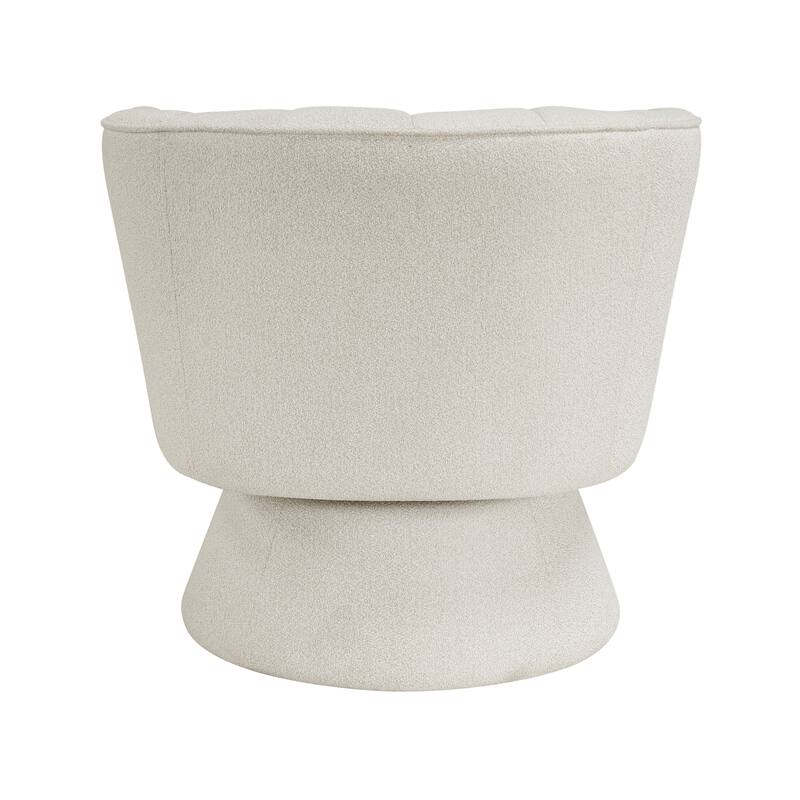 Willow 27.5" Boucle Swivel Chair - 360-Degree Metal Swivel Base