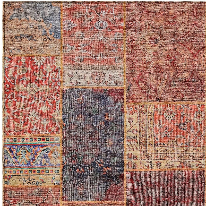 HomeRoots Patchwork Transitional Rectangle Outdoor Rug