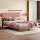 preview thumbnail 8 of 12, Corduroy Queen Bed with Metal Legs and Headboard, No Box Spring Pink - Queen