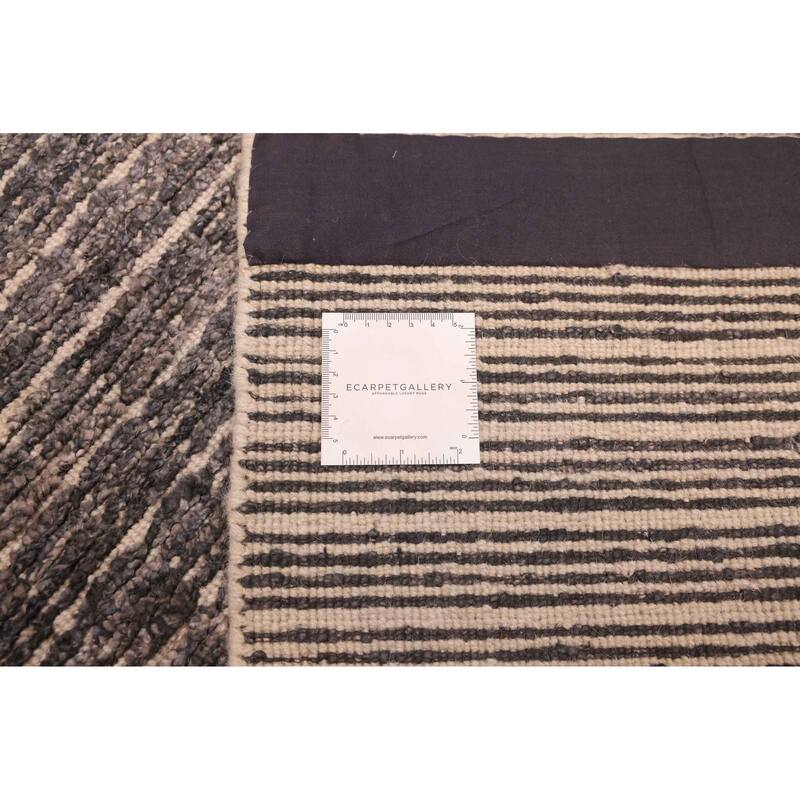 ECARPETGALLERY Hand Loomed Ananda Dark Grey Silk Rug - 4'0 x 6'0