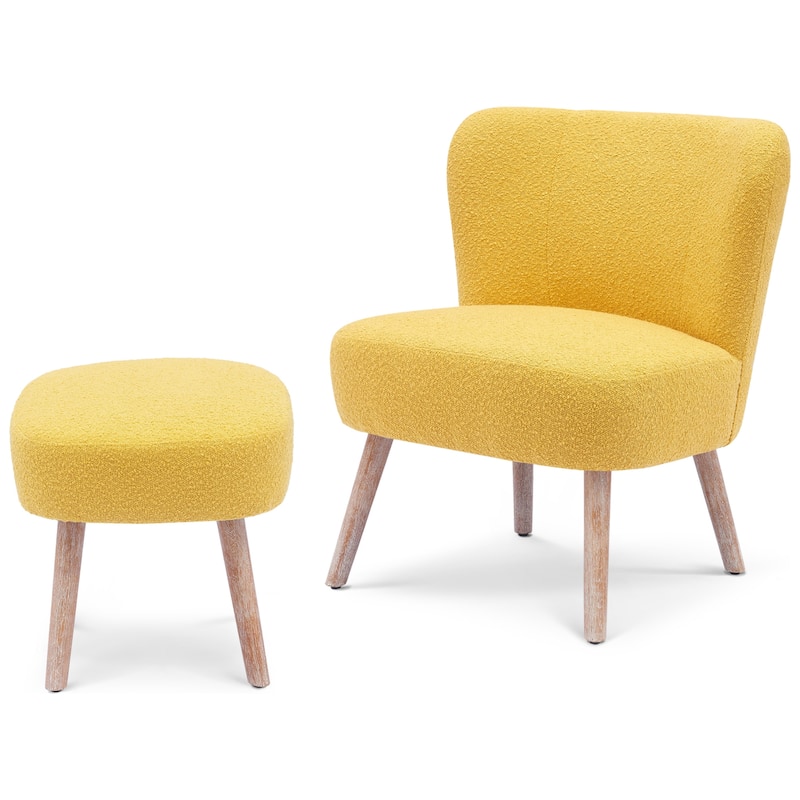 Boucle Polyester Upholstered Living Room Set - Stain Resistant (2-Piece Set)