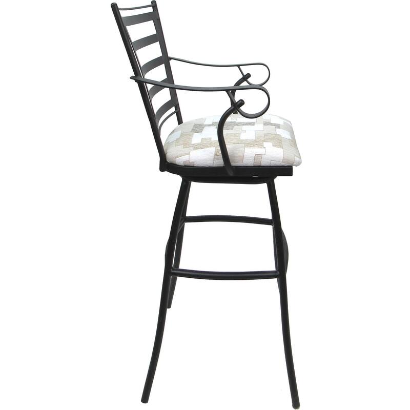Set of 3 Outdoor Indoor Bar Stool Counter Extra Tall - Jenna with Arms
