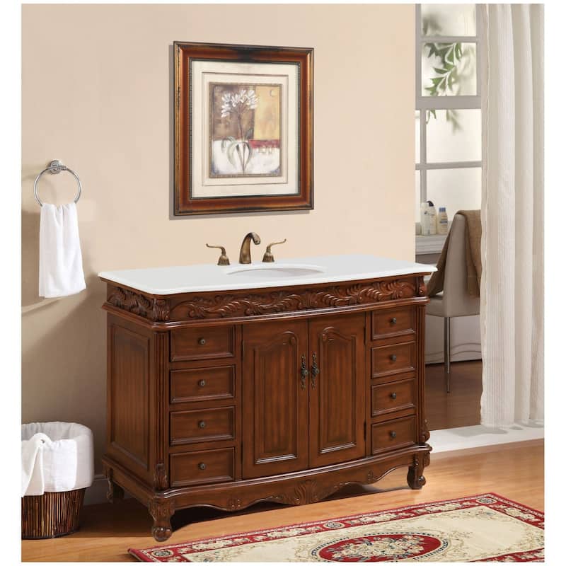 Elegant Lighting VF-1039-VW Bordeaux 48" Free Standing Single Basin