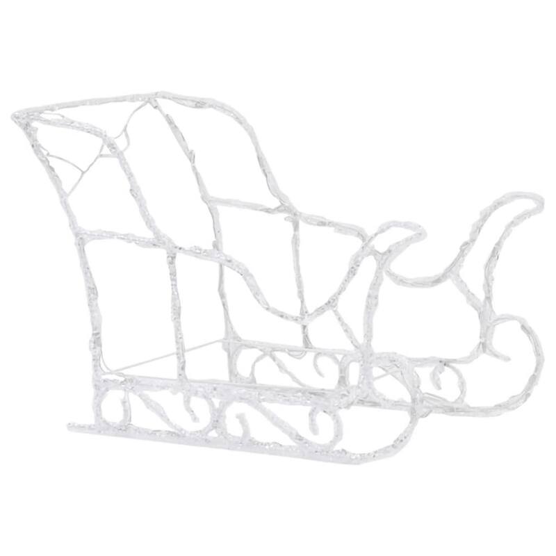 4pc Outdoor Reindeer n Sleigh Christmas Decoration, 240 Warm White LED - Warm White
