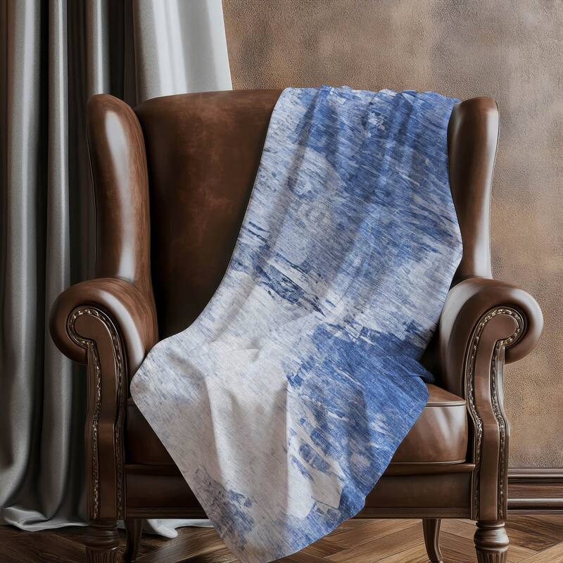 Premium Machine Washable Abstract Modern Sherpa Throw Blanket