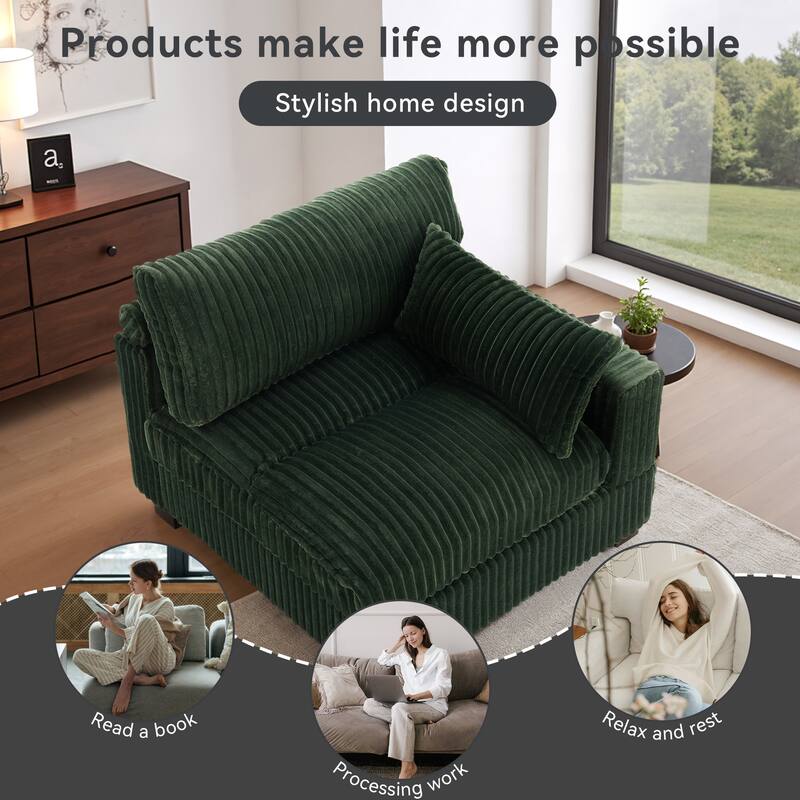 Cotton Flannel corner Sofa Armless Modular Sectional Sofa Seamless Combination