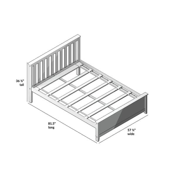 dimension image slide 1 of 4, Max and Lily Full Size Platform Bed