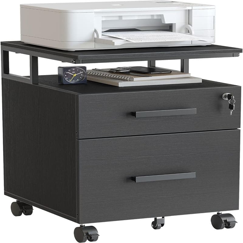 2-Drawer File Cabinet with Lock for Home Office - 17"D x 24.3"W x 16"H