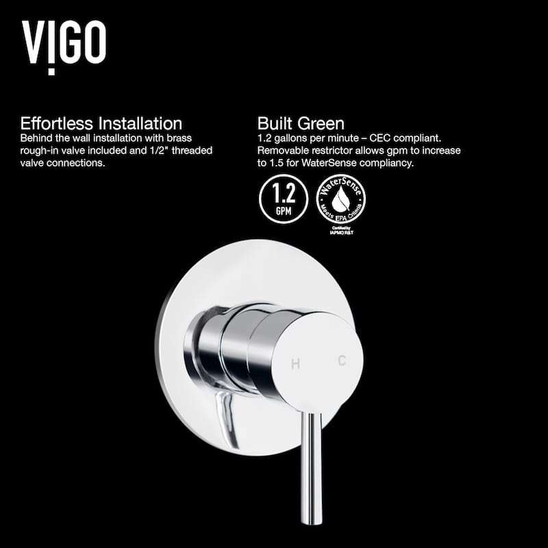 VIGO Olus 5" H Single Handle Wall Mount Bathroom Faucet