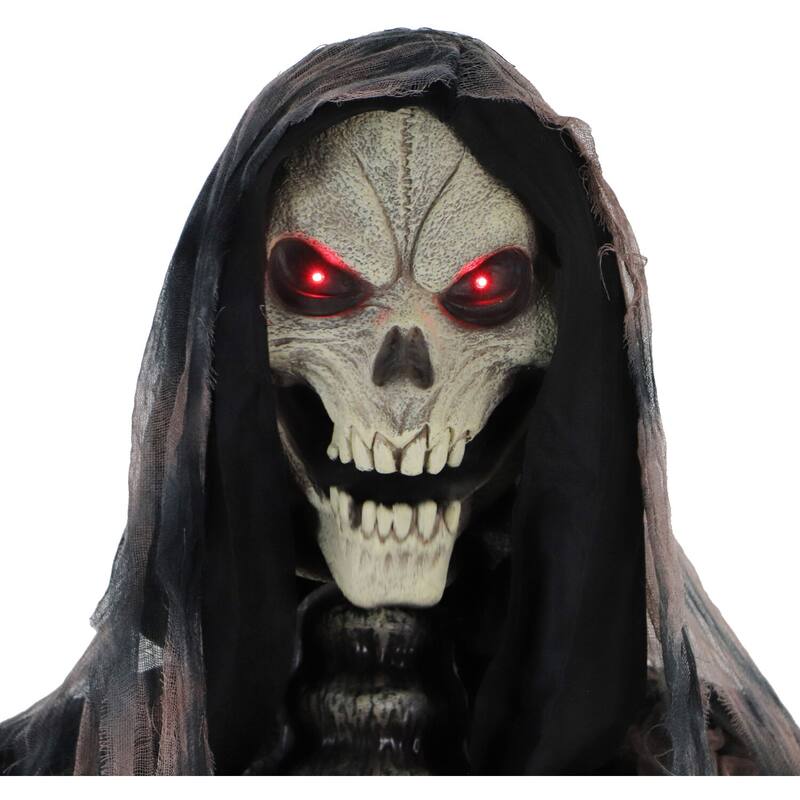 Haunted Hill Farm 7-Ft. Tall Khronos the Rotting Reaper, Premium Talking Halloween Animatronic, Plug-In
