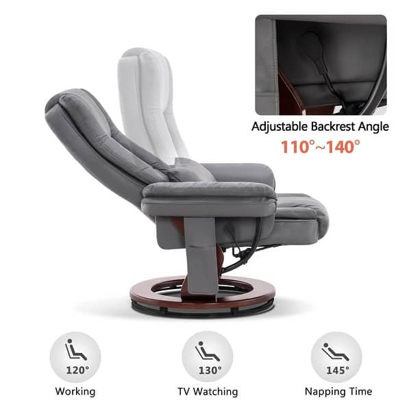 MCombo Swivel Recliner with Ottoman, Vibration Massage Lumbar Pillow - Bed Bath & Beyond - 32513774 MCombo Swivel Recliner with Ottoman, Vibration Massage Lumbar Pillow - Bed Bath & Beyond - 32513774