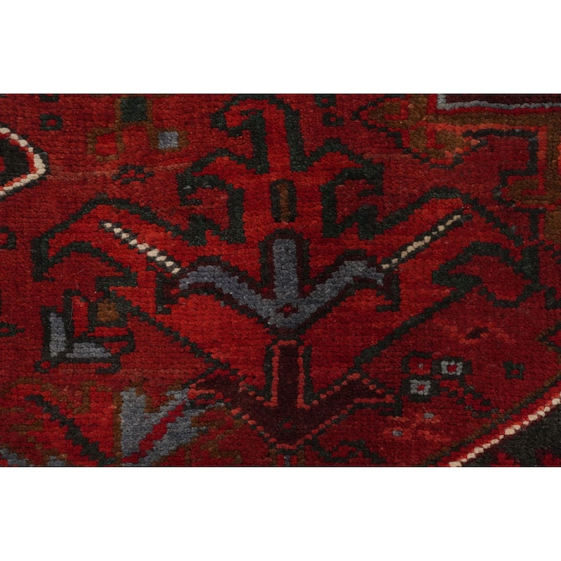 Hand Knotted Oriental 100% Wool Carpet Traditional Medallion Red Heriz Area Rug - 12' 7'' X 9' 11''