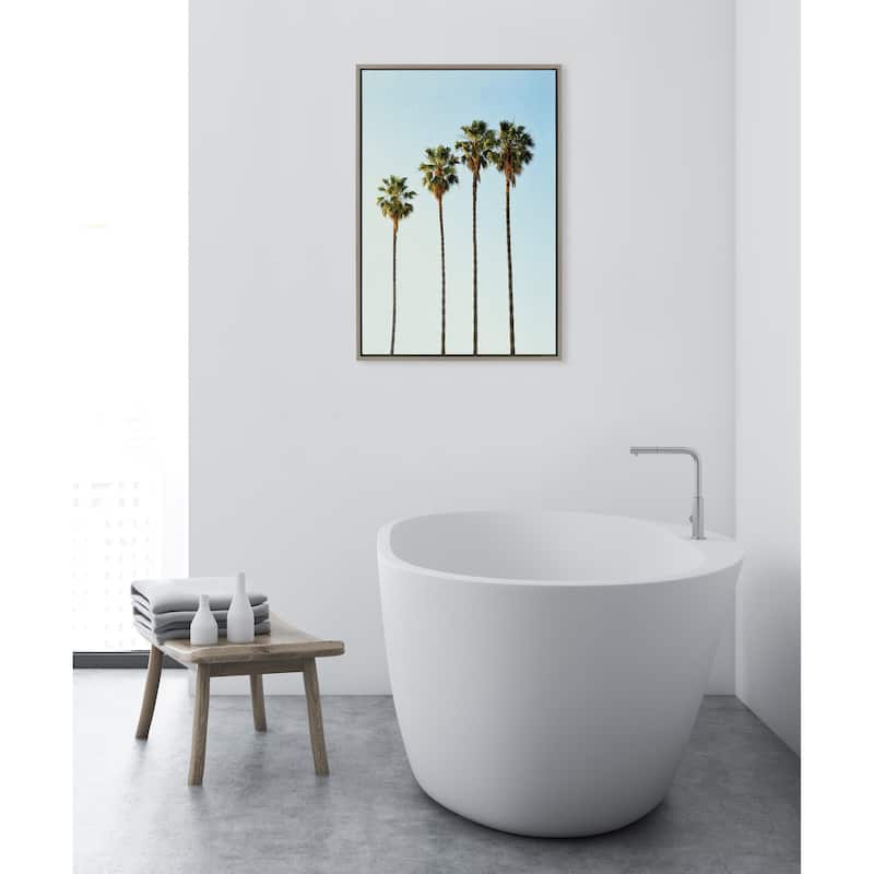 Kate and Laurel Sylvie Palm Trees Framed Canvas by Simon Te Tai