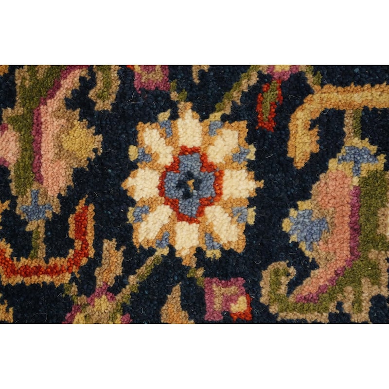Hand Knotted Oriental 100% Wool Carpet Traditional Medallion Beige & Ivories Heriz (serapi) Area Rug - 9' 11'' X 7' 10''