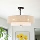 preview thumbnail 4 of 30, GetLedel 20" 4-Light Hand-woven Rope Drum Semi-flush Mount Chandelier Bronze