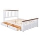 preview thumbnail 4 of 24, Full Wood Platform Bed with Drawers - Classic Pine Wood Construction