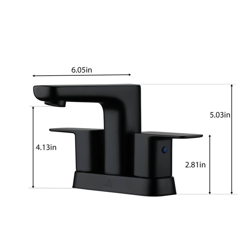 4 in. Center Set Double Handle Bathroom Faucet in Matte Black