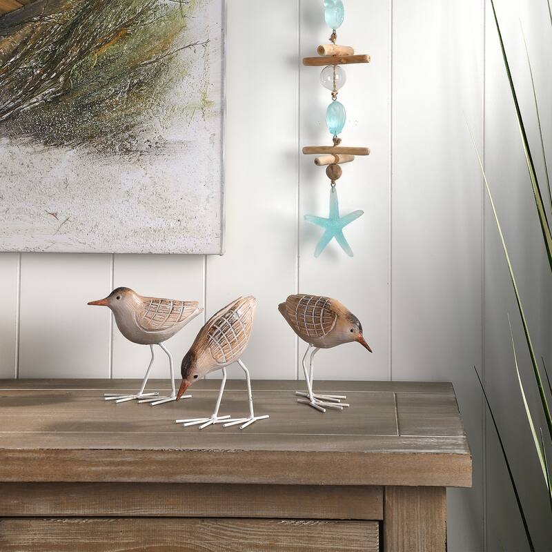 5" Resin And Metal Sand Piper Set of 3