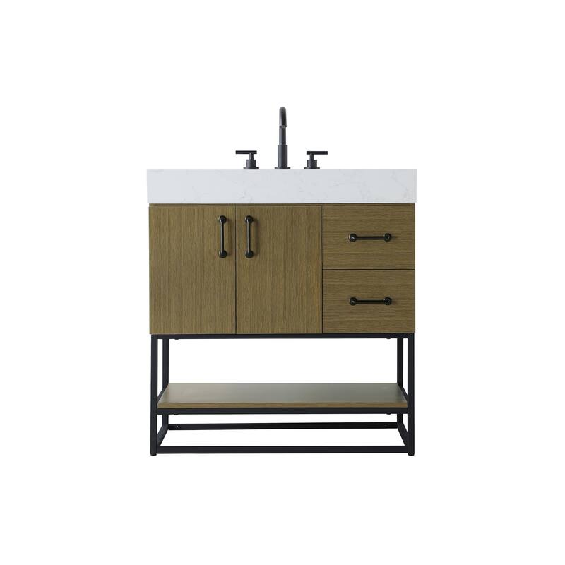 Elegant Lighting VF29232 Caroline 32" Free Standing Single Basin - Chestnut Brown