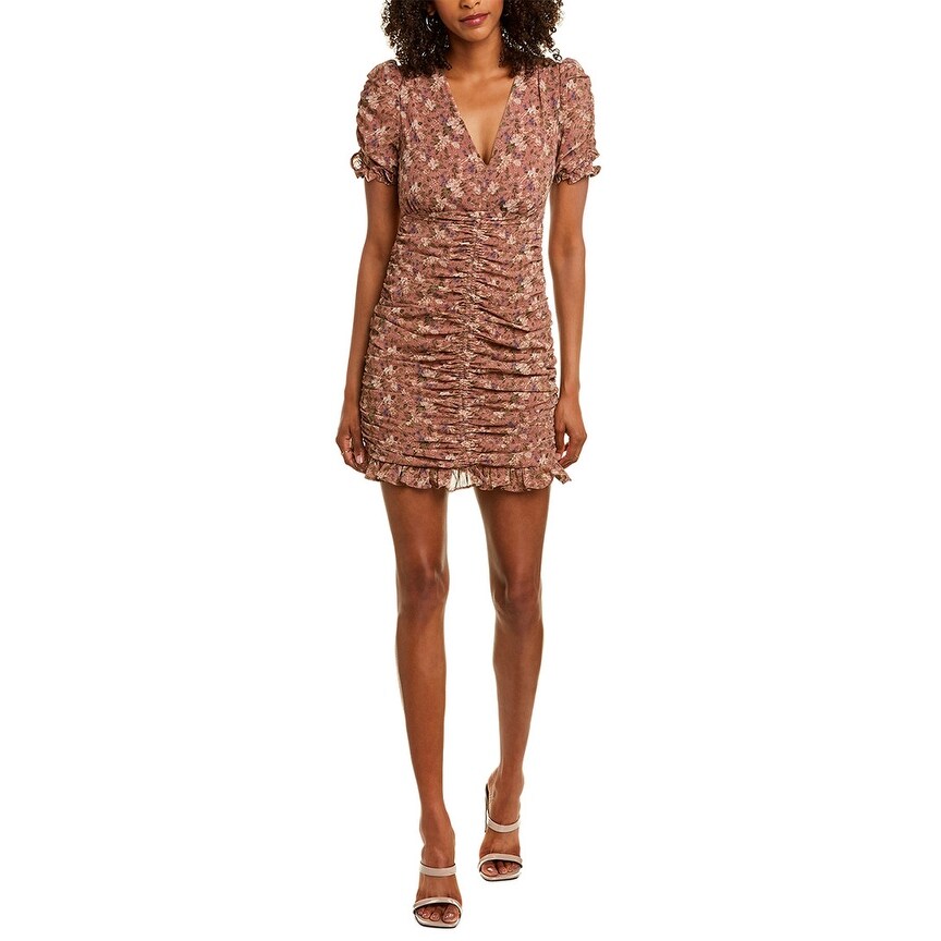 shirred mini dress