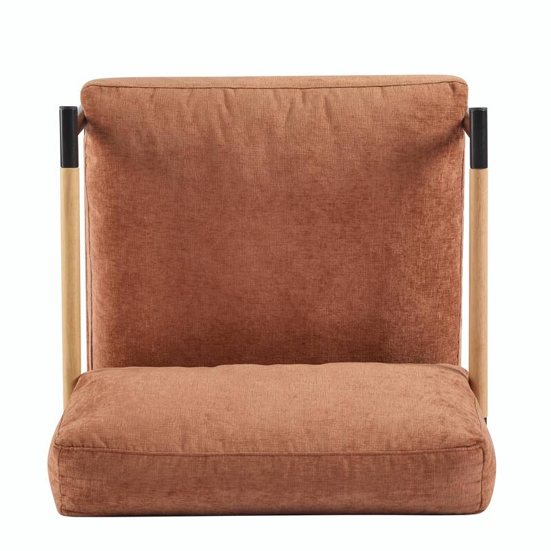 Minimalist Armchair - Soft Cushions, Wood/Metal Design, Compact