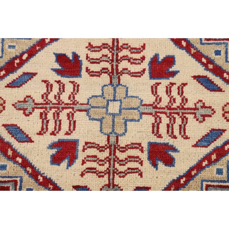 Light Blue Kazak Oriental Rug Hand-Knotted Living Room Wool Carpet - 4'10" x 6'7"