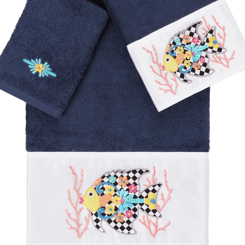 Authentic Hotel and Spa 100% Turkish Cotton Feliz 3PC Embellished Towel Set