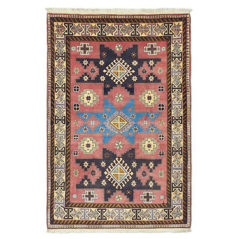 ECARPETGALLERY Hand-knotted Kayseri Vintage Red Wool Rug - 3'6 x 5'3