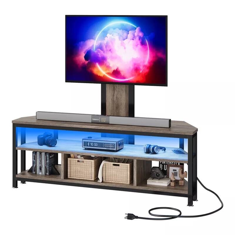 TV Stand with Mount & Power Outlet for 55/60/65/70 Inch TV Grey - 47 inches in width