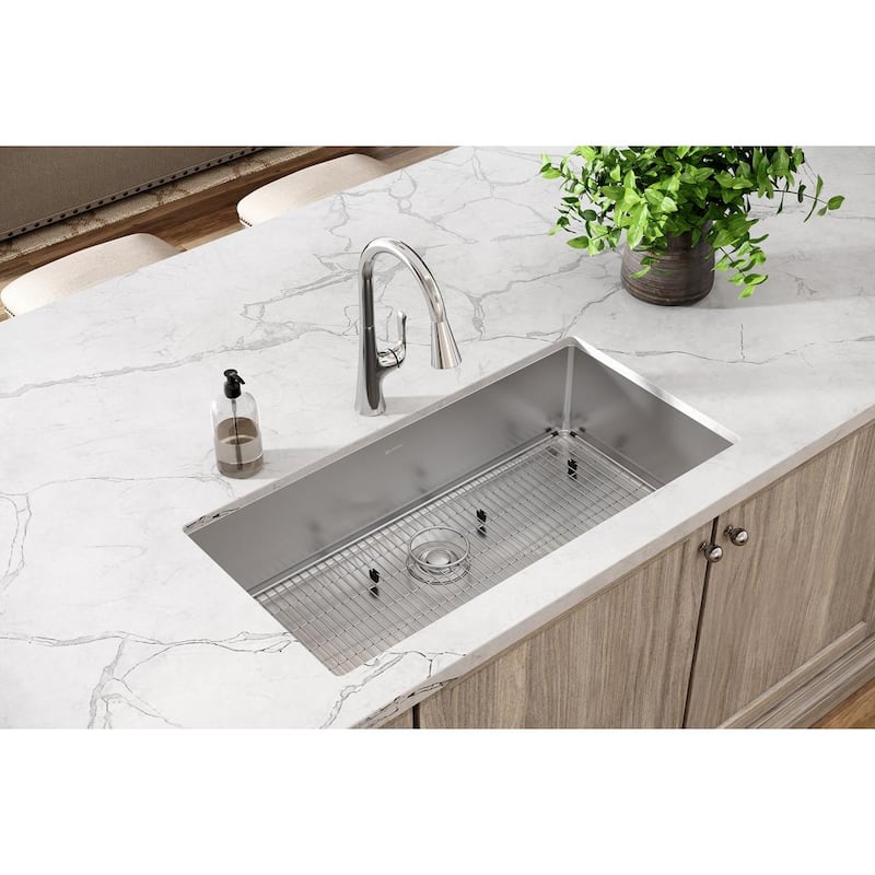 Elkay Crosstown 18 Gauge Stainless Steel 36-1/2" x 18-1/2" x 9", Single Bowl Undermount Sink Kit