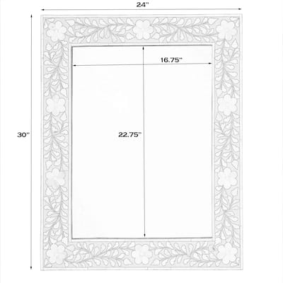 Handmade Butler Vivienne Bone Inlay Wall Mirror - Off-White
