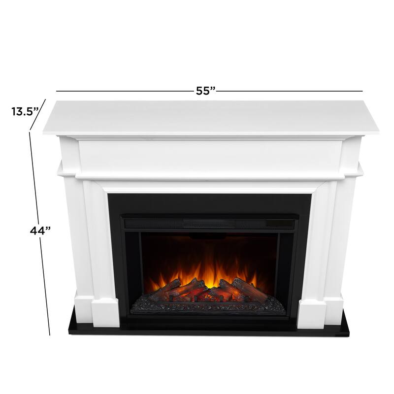 Harlan 55" Electric Grand Fireplace in White by Real Flame