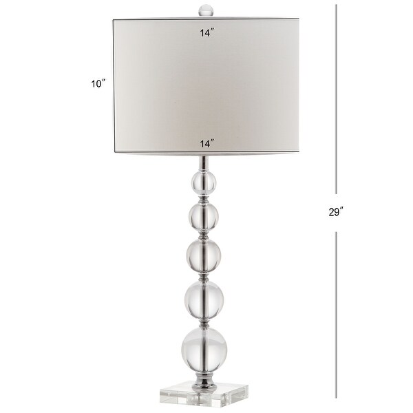 Safavieh Liam Table Lamp Set of 2 w USB Port Clear Chrome