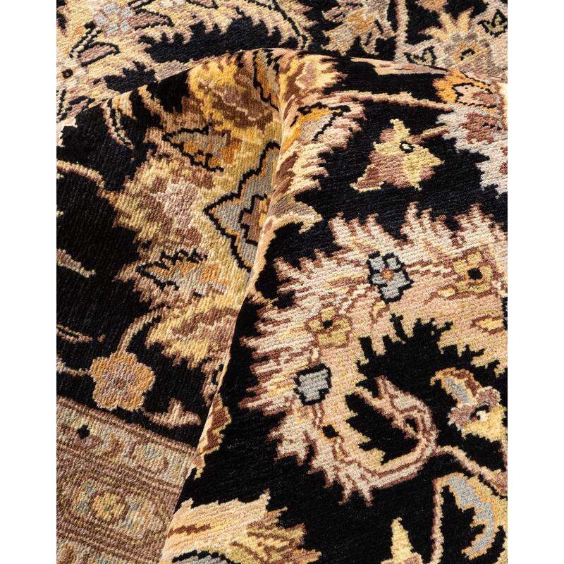 Overton Handknotted Wool Traditional Oriental Black Area Rug - 8' x 10'