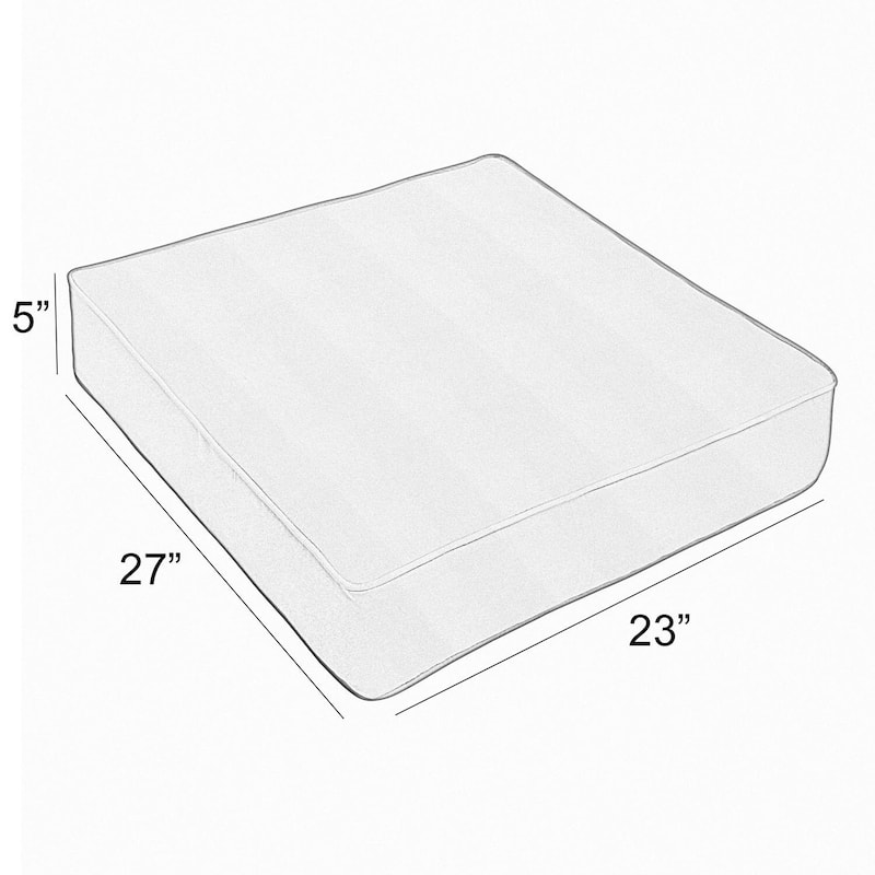 Sunbrella Canvas Granite Corded Outdoor Deep Seating Chair Cushion - 23 in w x 27 in d