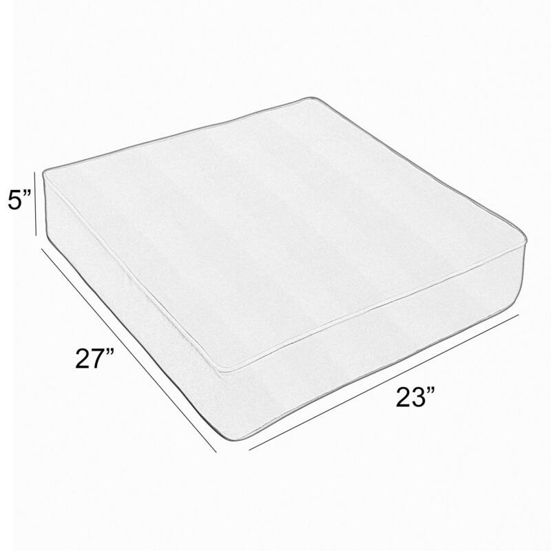 Sunbrella Canvas Granite Corded Outdoor Deep Seating Chair Cushion - 23 in w x 27 in d