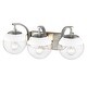 preview thumbnail 14 of 57, Carbon Loft Barton Clear Glass and Steel 3-light Bath Vanity