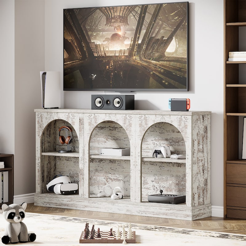 TV Stand for 55/60/65 Inch TV, Farmhouse Country Entertainment Center