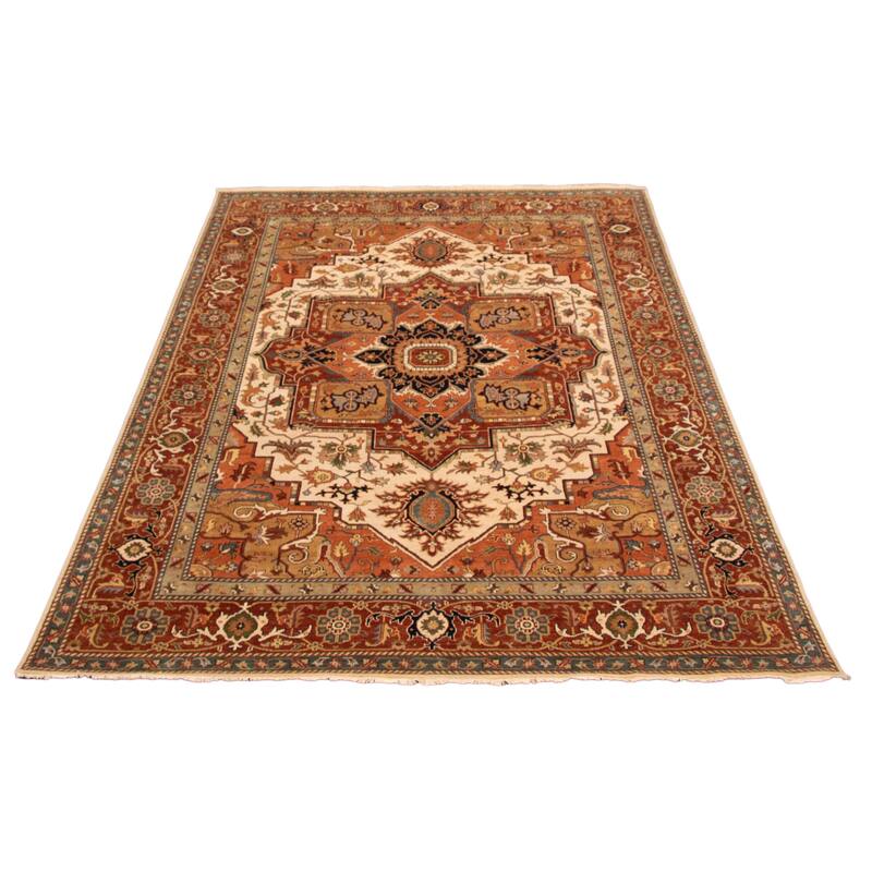 ECARPETGALLERY Hand-knotted Jules Sultane Ivory Wool Rug - 9'10 x 13'9